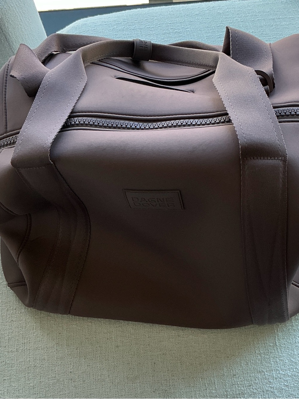 Dagne Dover Chocolate Brown Neoprene Duffel Bag